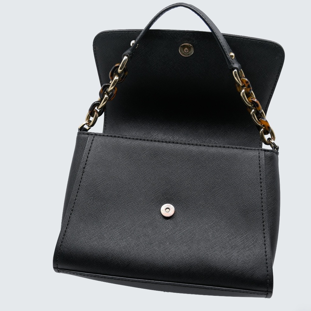 MICHAEL KORS Portia East West Small Saffiano Leather Satchel in Black - Picture 10 of 12
